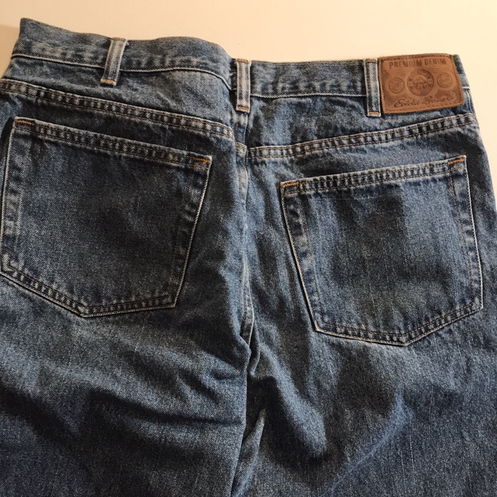 Men’s 36X32 EDDIE BAUER RELAXED Pre-Washed For Comfort Blue Jeans